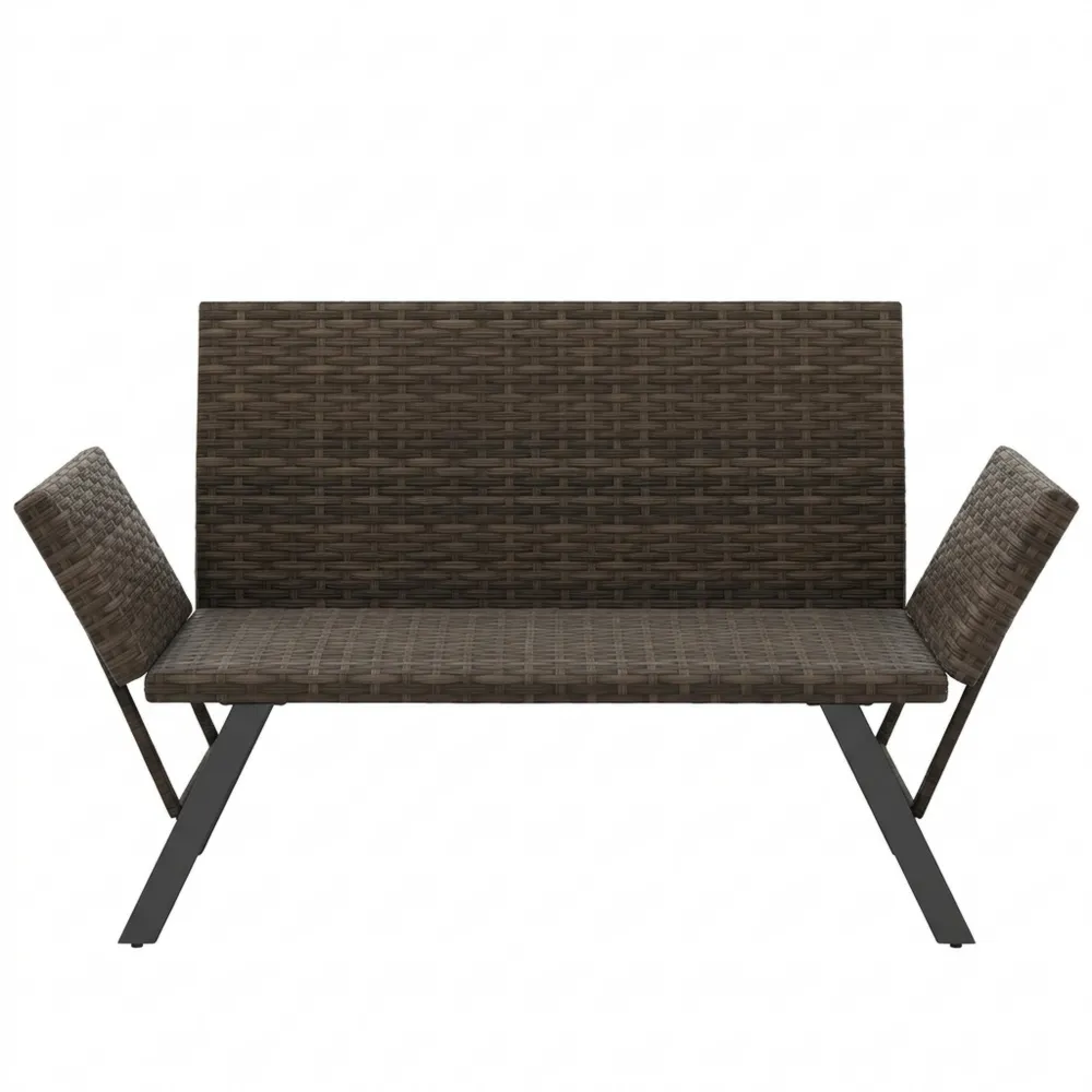 Outdoor-Sofa mit Liegefunktion und klappbaren Seitenlehnen