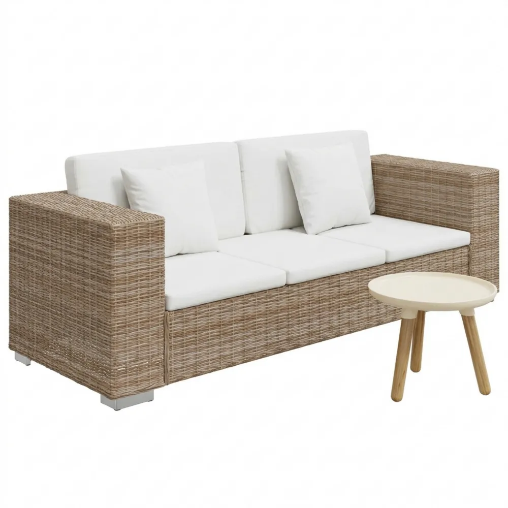 Outdoor Rattansofa mit Kissen für Balkon