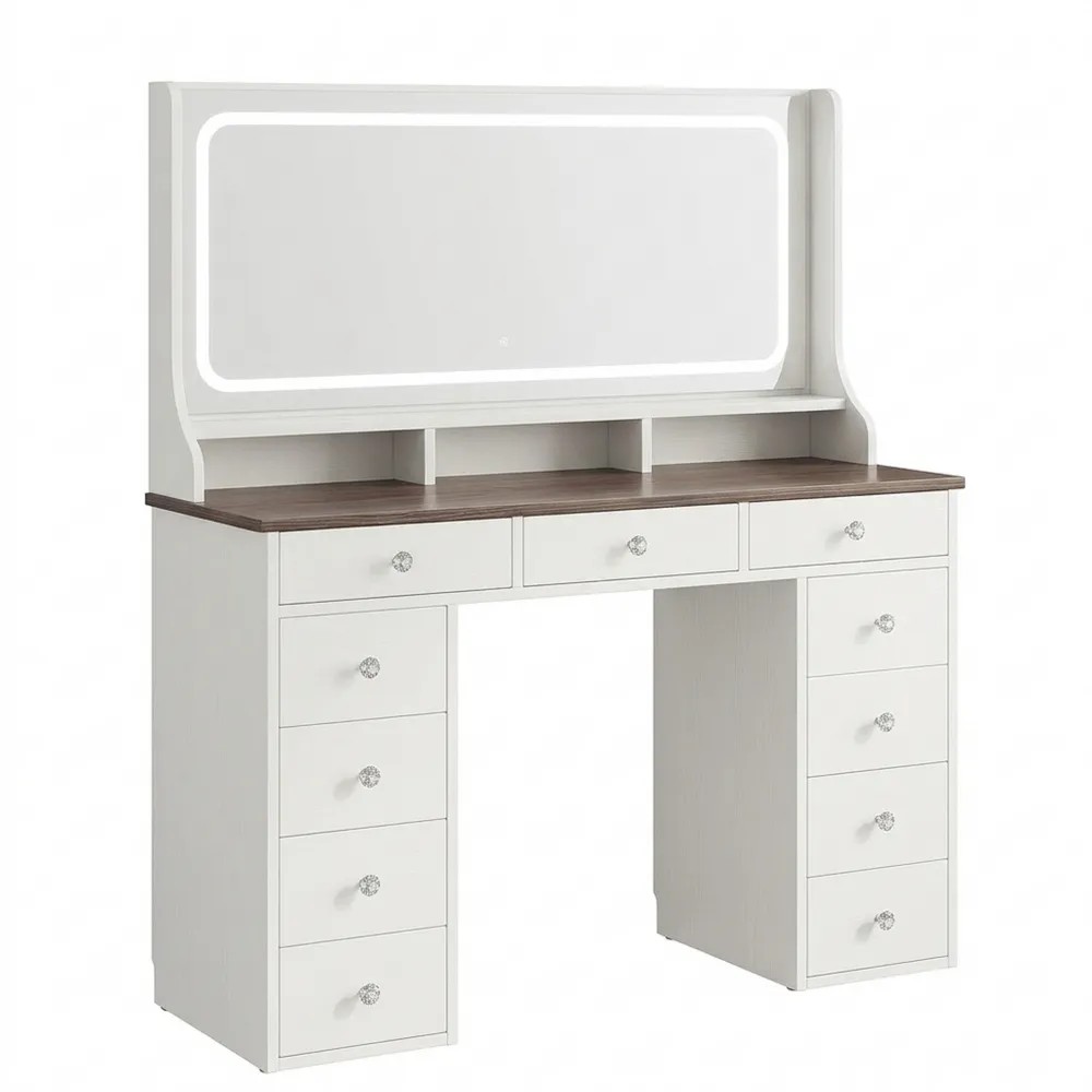 Moderner Frisierkommode mit LED-Beleuchtung und 11 Schubladen