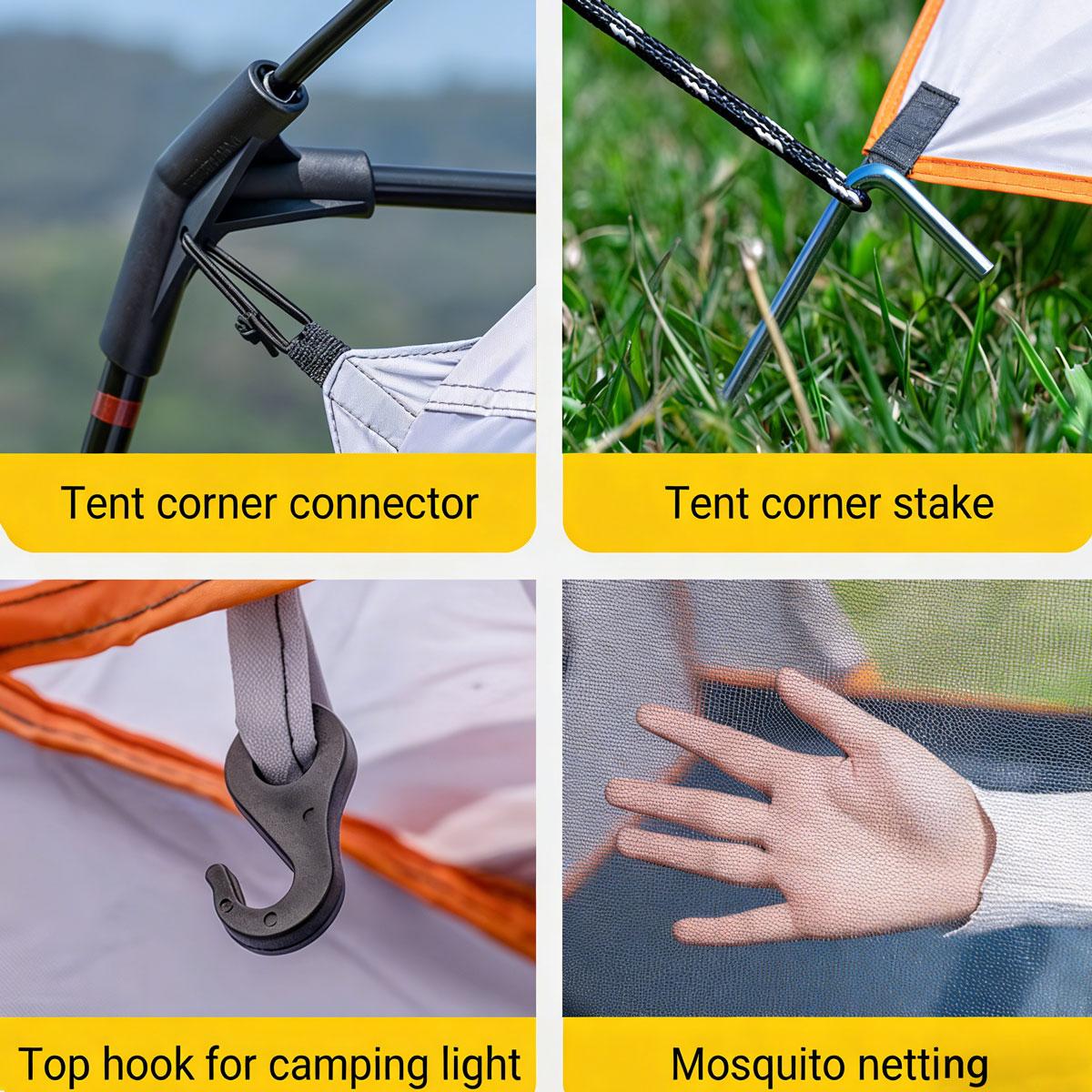 【Camping Essentials】2026 Extra Large 10-12 Person Family Tent Waterproof Instant Setup Oxford Polyester Lightweight Canopy with Mesh Windows & Double Doors - Camping Accessories for Outdoor Hiking Picnic Spacious Easy Pop Up Glamping Gear Gifts