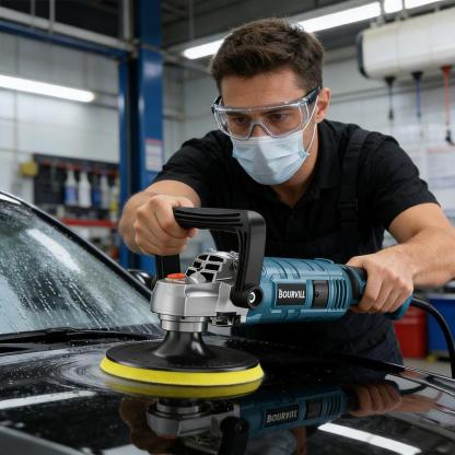 【SummerVibes】Pulidora-Enceradora Rotativa de 1600 W y 7 Pulgadas — 7 Velocidades Variables (500-3300 RPM) — Mango Desmontable — Kit de Herramientas en Maletín para Lijado, Pulido y Encerado de Automóviles y Embarcaciones