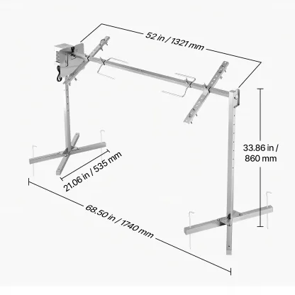 Parrilla giratoria, kit de parrilla giratoria AC120V de 8 niveles de altura, kit de parrilla giratoria para barbacoa con capacidad de carga de 132 lbs, motor de 38W, kits de parrilla automáticos de acero inoxidable para fiestas.