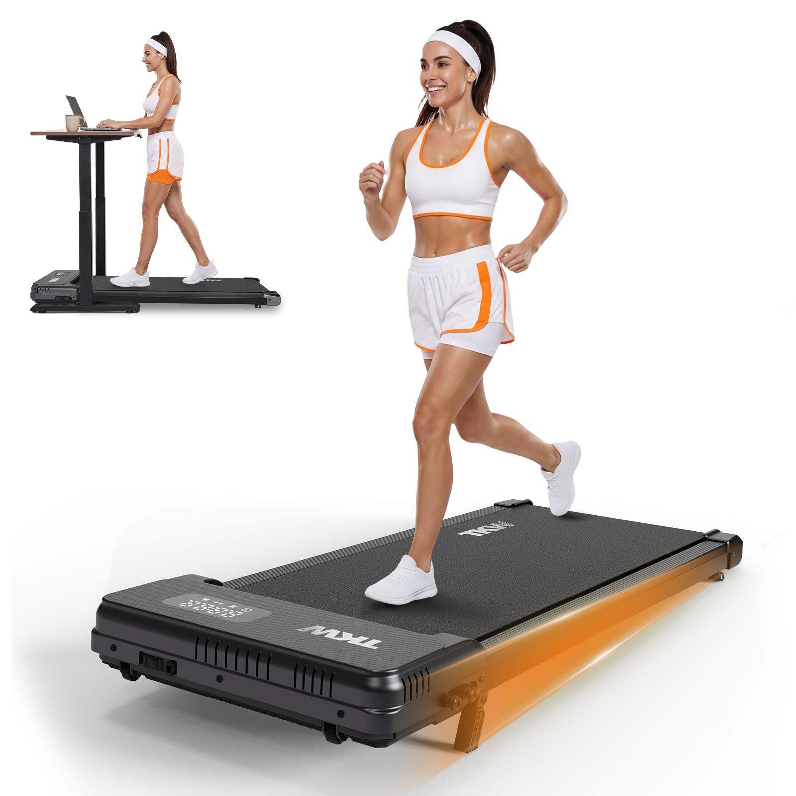Compact Incline Walking Pad Treadmill - 5% Incline, LED Display, Remote Control, Unisex Portable Fitness Equipment, Functional Exercise Equipment for Home Office Small Spaces
