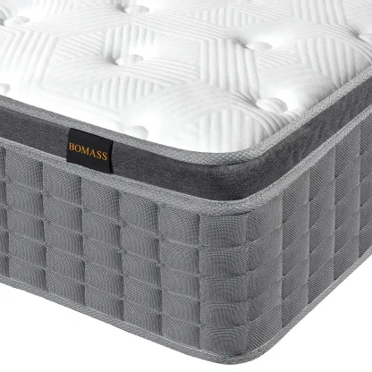 Colchón Híbrido de 12" o 14" para Twin, Full, Queen y King, Espuma Viscoelástica con Resortes Ensacados, Firmeza Media, Soporte por Zonas, Suave y Cómodo, Alivio de Presión, Certificado CertiPUR-US, Empacado al Vacío en Caja