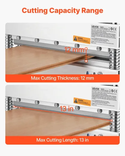 Cortador de pisos de vinilo de 13 pulgadas, cortador de pisos laminados de 12 mm de grosor con ajustes de ángulo de 15°/30°/45°, ruedas flexibles, mango telescópico, ciertos tipos de madera de ingeniería, LVT, VCT, SPC, LVP, WPC.