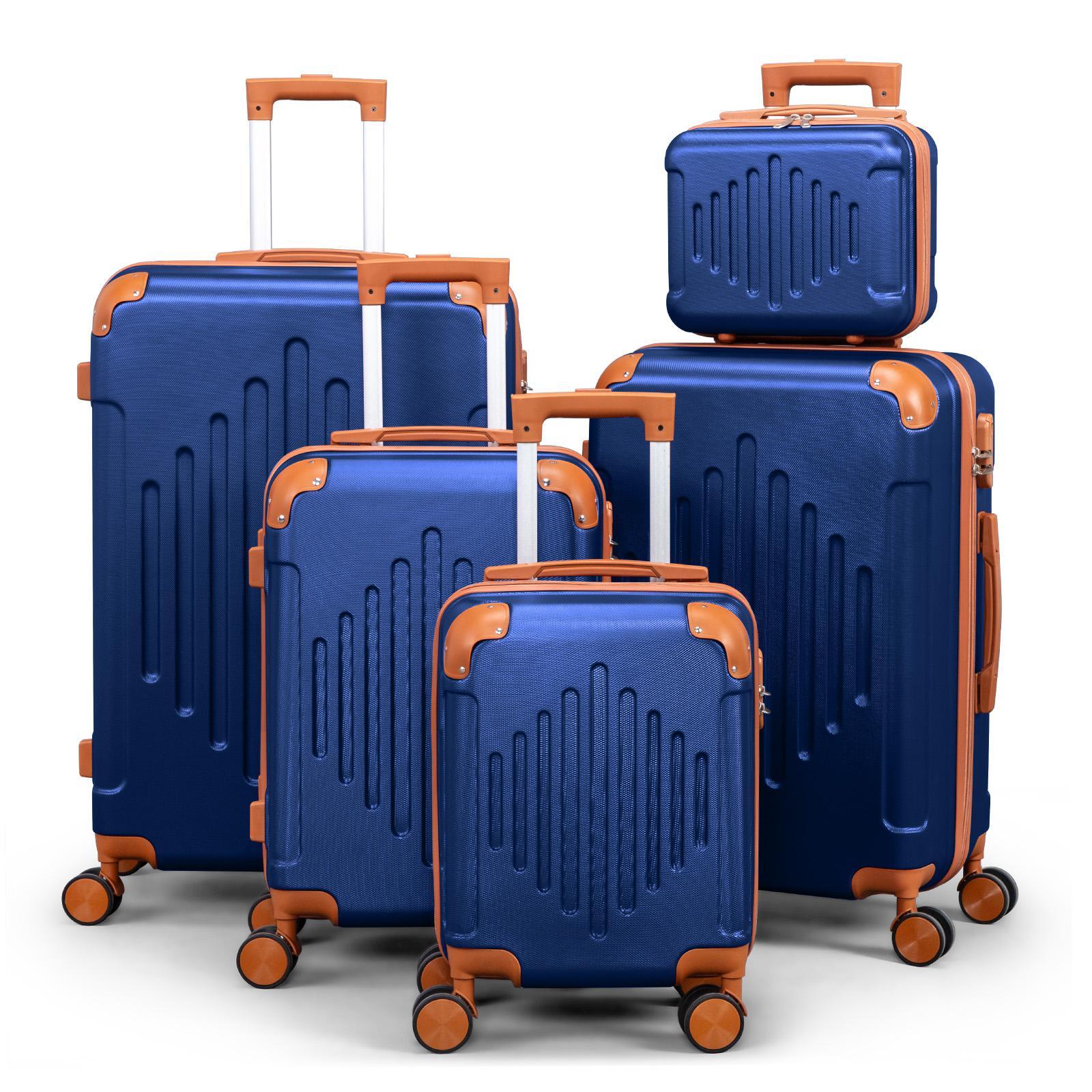 【Summervibes】Ubesgoo Luggage Sets 5 Piece, ABS Hardside Suitcase Set with Double Spinner Wheels & TSA Lock for Travel Business, 5-Piece Set (12/16/20/24/28)