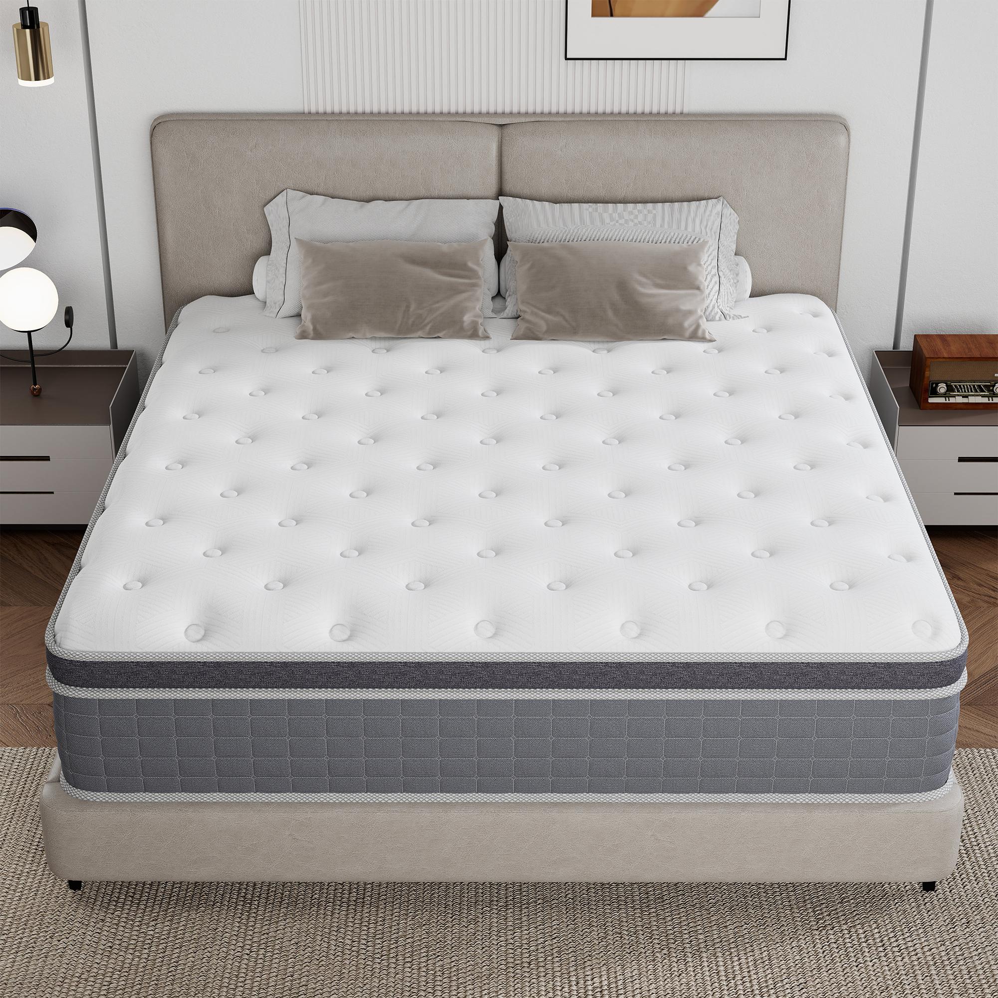 BOMASS 12" 14 Inch Twin Full Queen King Mattress, Hybrid Memory Foam Bed in a Box Medium Firmness,Pocket Spring + Zoned Support | Soft and Comfortable, Pressure Relief, CertiPUR-US Certified Coil sleep modern,dorm essentials,home decor