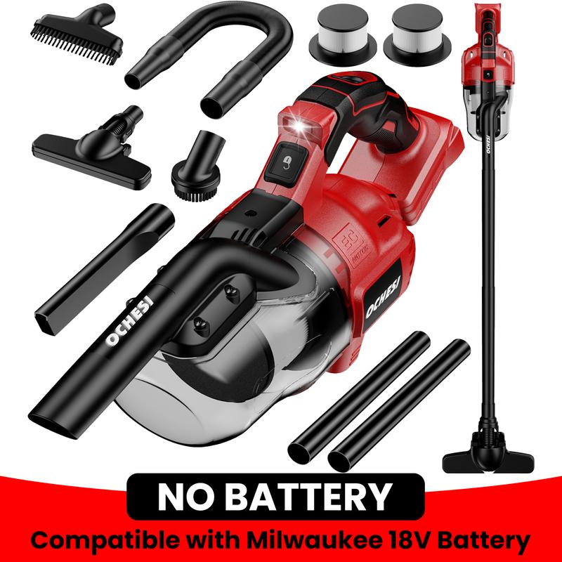 Aspiradora de mano inalámbrica para batería de 20 V, aspiradora eléctrica portátil 5 en 1 con potente motor de 500 W, 46 CFM, con filtro HEPA para suelos, alfombras y coches (batería no incluida).