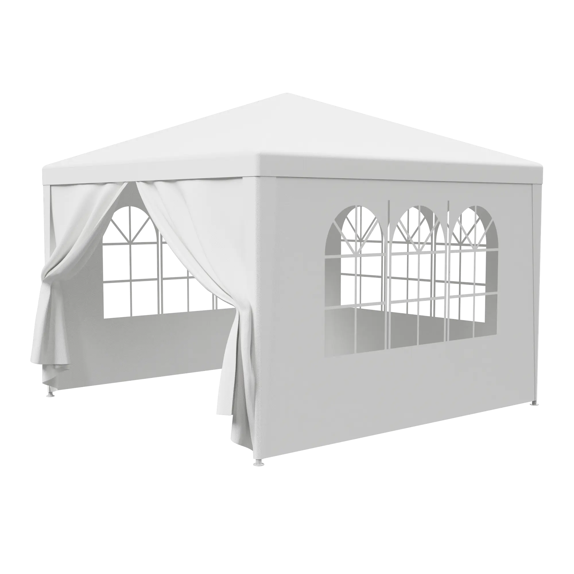 Superdealusa — Carpa impermeable blanca de 10' x 10'/20'/30' para bodas y eventos, con ventanas y paredes laterales