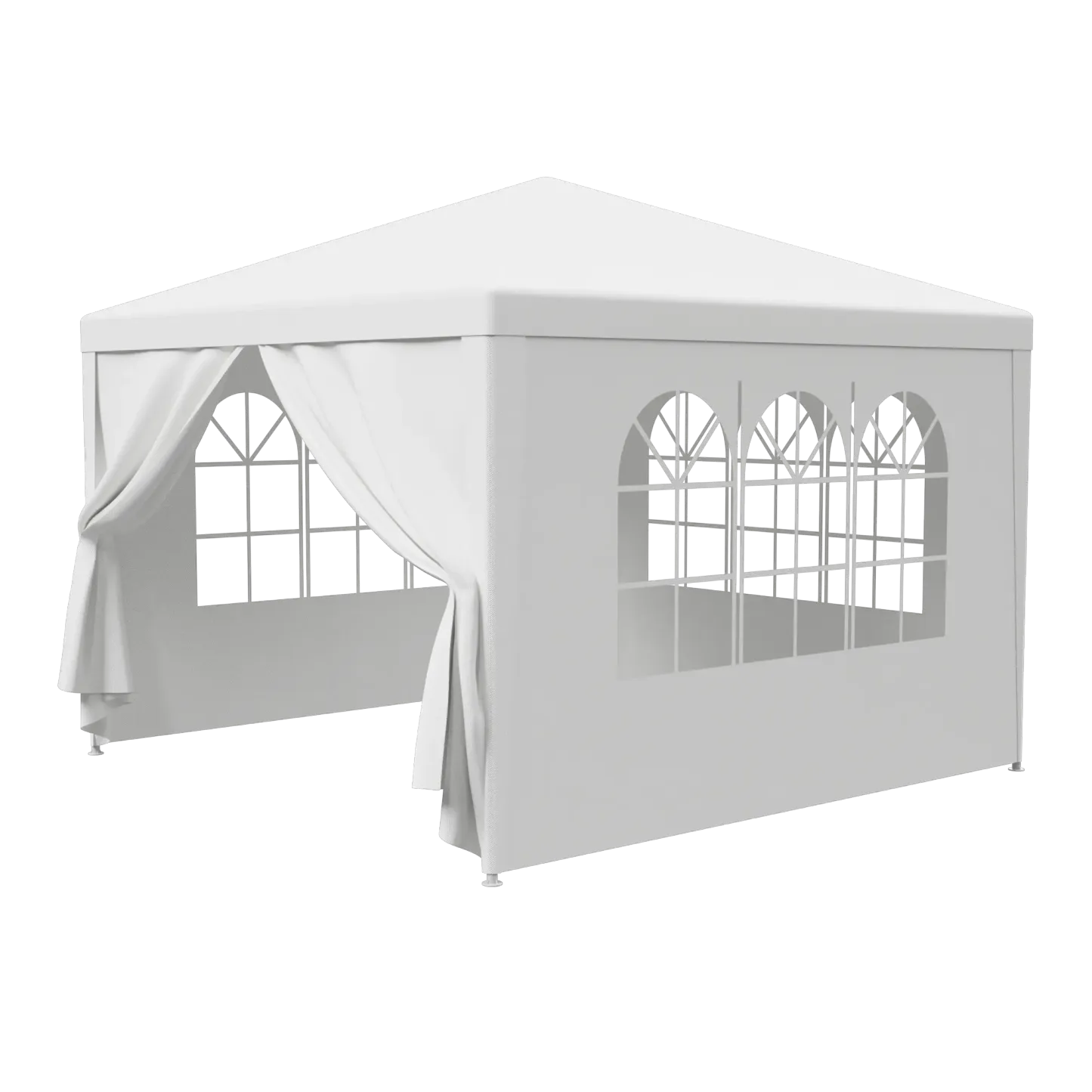 Superdealusa — Carpa impermeable blanca de 10' x 10'/20'/30' para bodas y eventos, con ventanas y paredes laterales