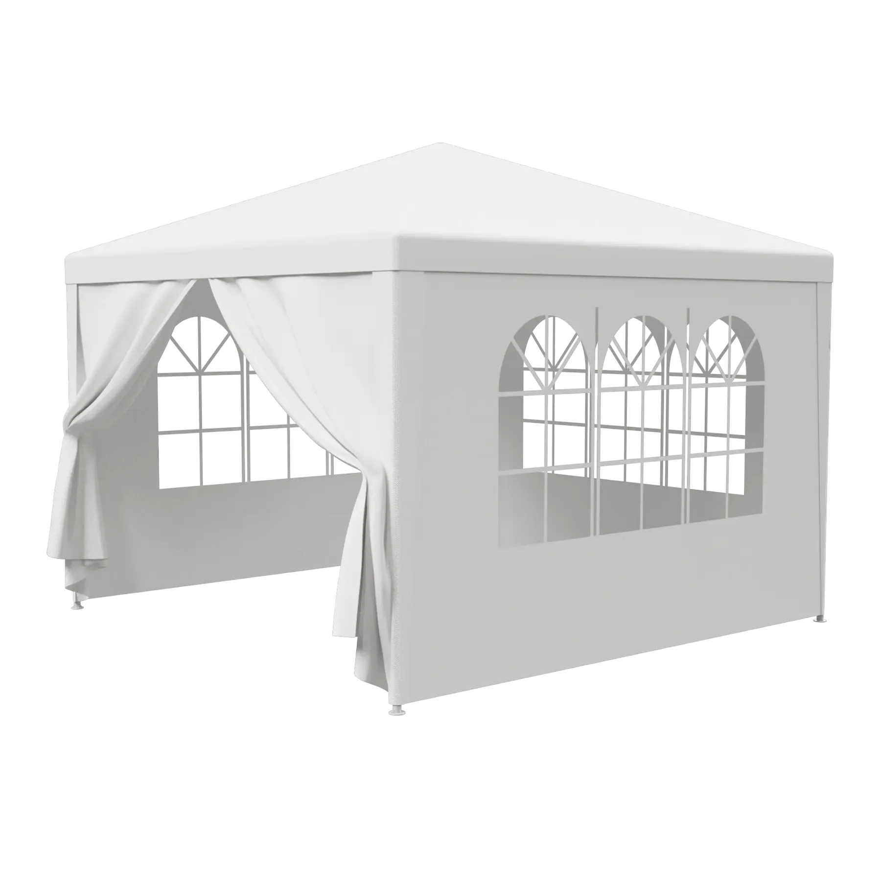 Superdealusa — Carpa impermeable blanca de 10' x 10'/20'/30' para bodas y eventos, con ventanas y paredes laterales