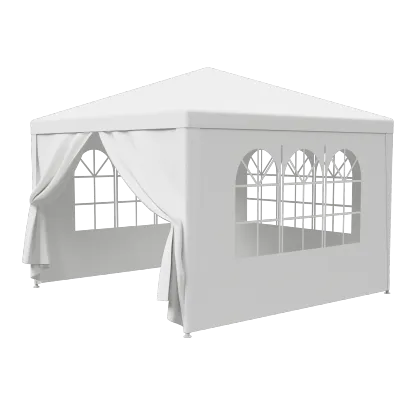 Superdealusa — Carpa impermeable blanca de 10' x 10'/20'/30' para bodas y eventos, con ventanas y paredes laterales