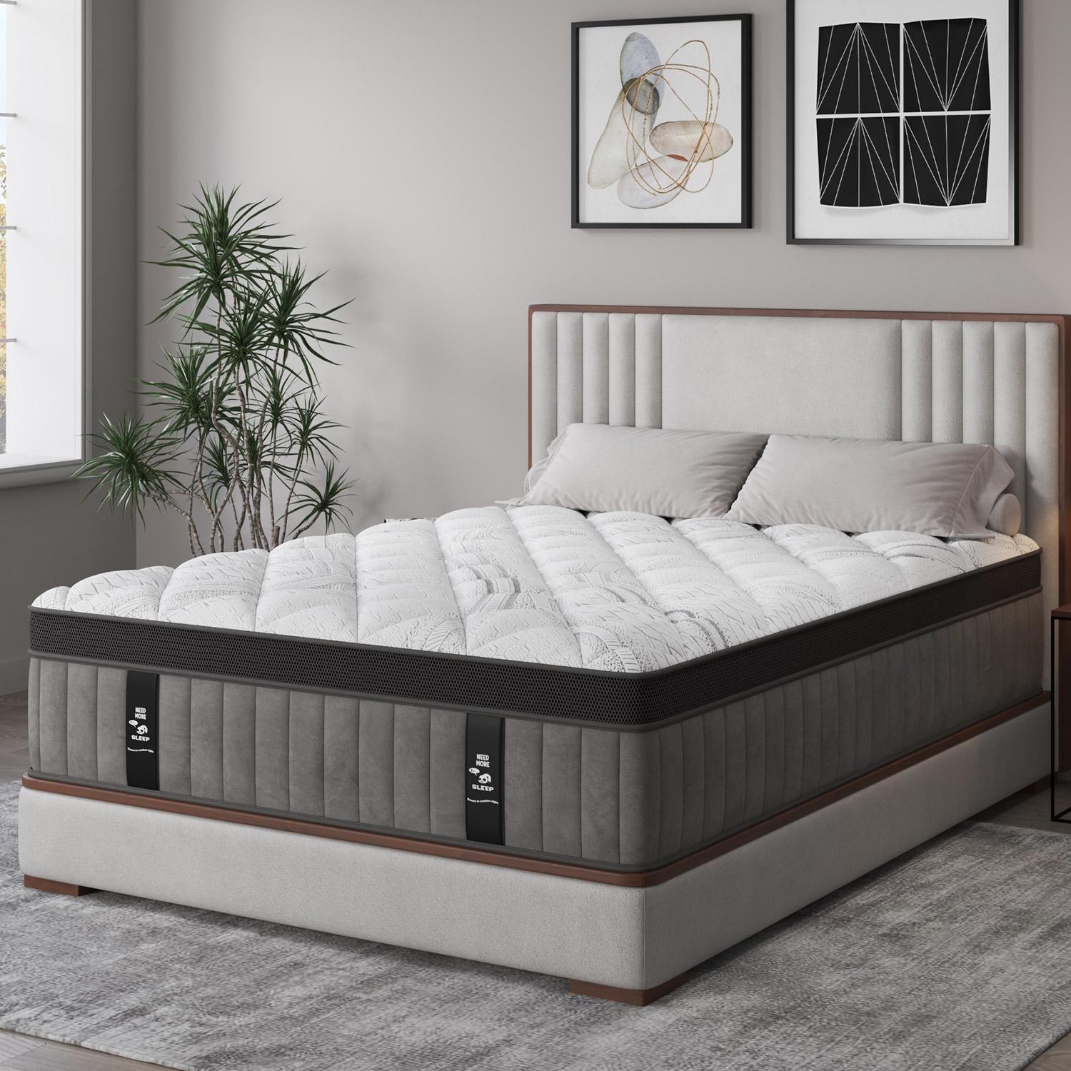12"14" Gel Memory Foam Hybrid Pocket Spring Mattress Euro Top Medium Firm for Back & Lumbar Support Individual Pocket Spring for Motion Isolation Pressure Relief Twin Full King Queen Mattress CertiPUR-US & OEKO Certified,dorm essentials,home decor Multila