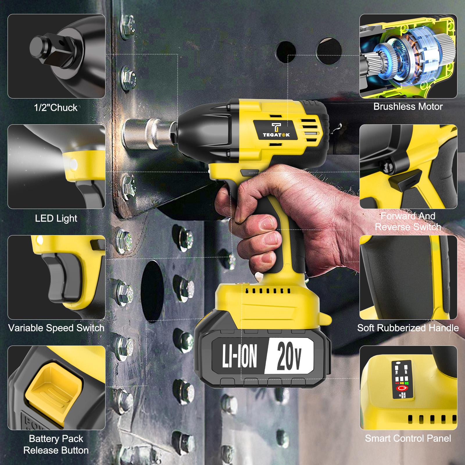 4-in-1 Brushless Cordless Power Tool Set: Electric Rotary Hammer,Cordless Drill, Cordless Angle Grinder & Impact Wrench - Heavy Duty Combo Kit with 3x 4.0Ah Batteries for Construction& Metal Fabrication,Perfect Tools Set for DIYers Wireless Drill Set