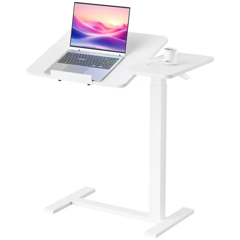 Escritorio móvil de pie con ruedas: mobiliario de oficina de altura regulable con ruedas integradas, asa ergonómica y ajustes multiposición; ideal para apartamentos, oficinas y accesorios de escritorio.