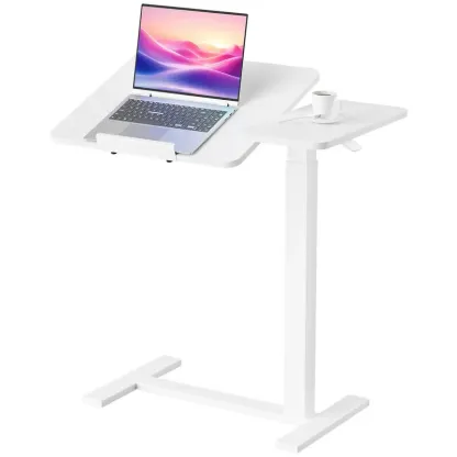 Escritorio móvil de pie con ruedas: mobiliario de oficina de altura regulable con ruedas integradas, asa ergonómica y ajustes multiposición; ideal para apartamentos, oficinas y accesorios de escritorio.