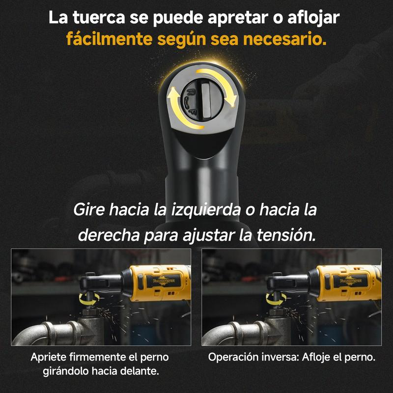 RHOVISTAR Llave de Carraca Eléctrica Inalámbrica｜Ideal para Reparaciones Ligeras y Tareas de Mantenimiento｜Diseño Compacto y Fácil de Usar