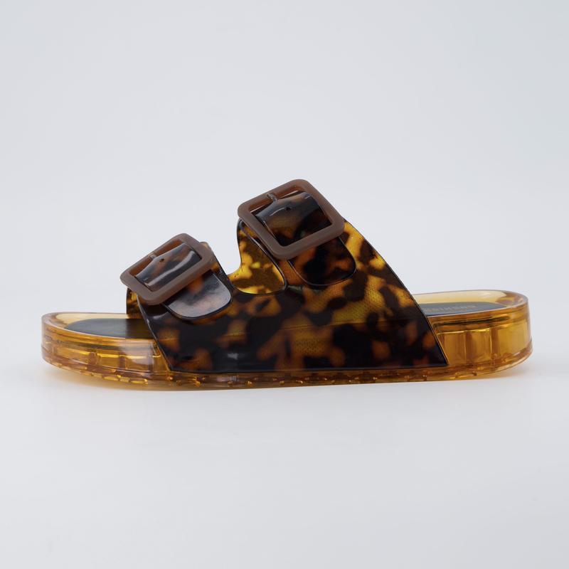 Sandalias tipo Jelly para mujer — Sandalias deslizantes impermeables con doble hebilla ajustable, ideales para la playa, la ducha y uso casual de verano; suaves y con plataforma.