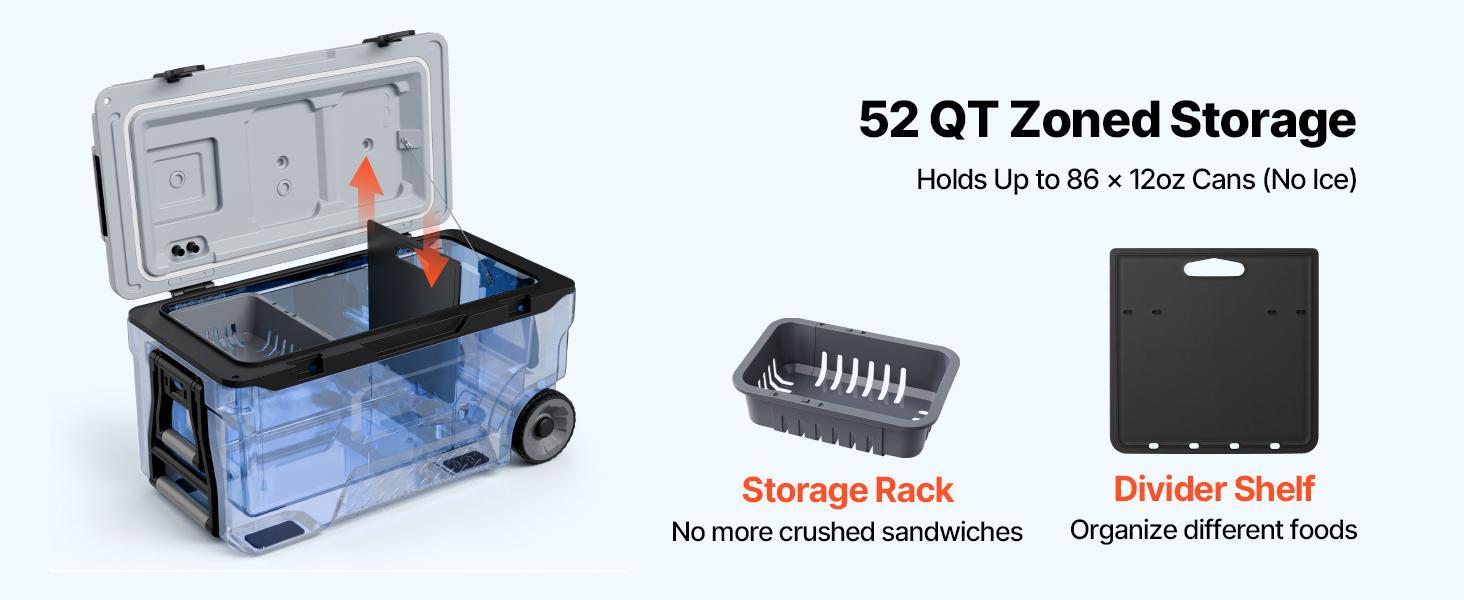【DealsForYouDays】VEVOR Hard Cooler, 52QT Portable Rolling Cooler with Wheels, Leak-Resistant Coolbox Keeps Contents Cool for 48 Hours, Ice Retention Insulated Chests, Ultra-Light for Outdoor Picnics, Grill, Camping 【DealsForYouDays】VEVOR Hard Cooler, 52QT Portable Rolling Cooler with Wheels, Leak-Resistant Coolbox Keeps Contents Cool for 48 Hours, Ice Retention Insulated Chests, Ultra-Light for Outdoor Picnics, Grill, Camping