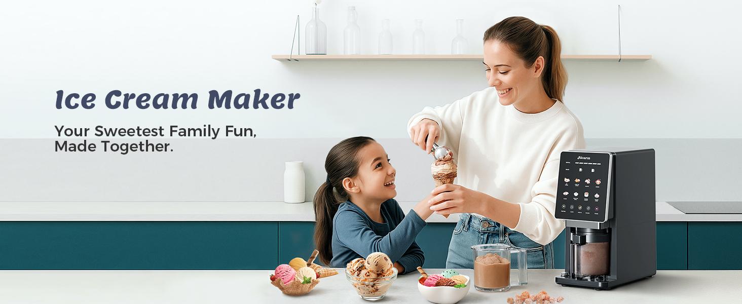 <Kick Off Frozen Treats> 10-Function Electric Ice Cream Maker Machine, 8 Programs + Mix-In & Re-Spin, Homemade Ice Cream, Gelato, Froyo & More, High-Protein, Keto, Vegan, Dairy-Free Options