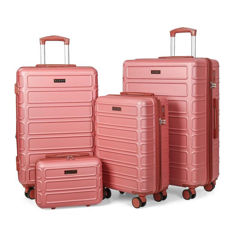 Juego de maletas de 4 piezas, expandibles, con cerradura TSA, rígidas y duraderas, con ruedas giratorias dobles. Juego de maletas de viaje (33/51/66/71 cm). Regalo ideal para la vuelta al colegio.