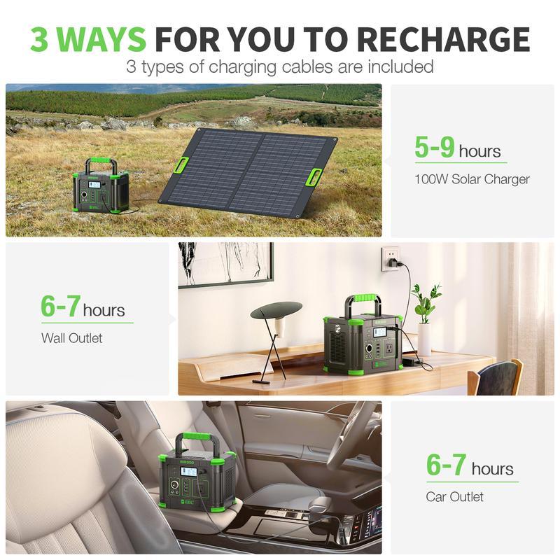 Estación de energía portátil para exteriores: Generador solar de 300 W con batería de 231 Wh – Unidad individual o combo | Tu respaldo de energía para apagones y acampadas