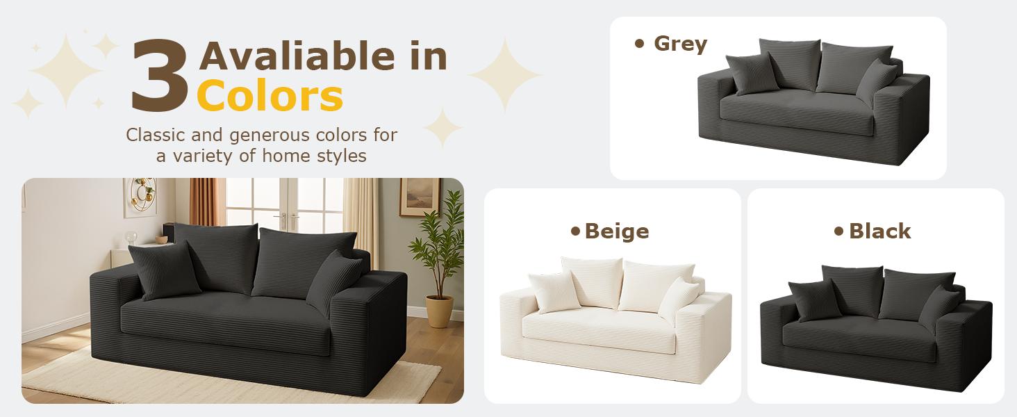 Winzoo Convertible Sofa Bed Floor Couch 3 in 1 Oversized single seat/Loveseat Folding Chaise Lounge Chair Futon Sleeper 4 Pillows for Living Room