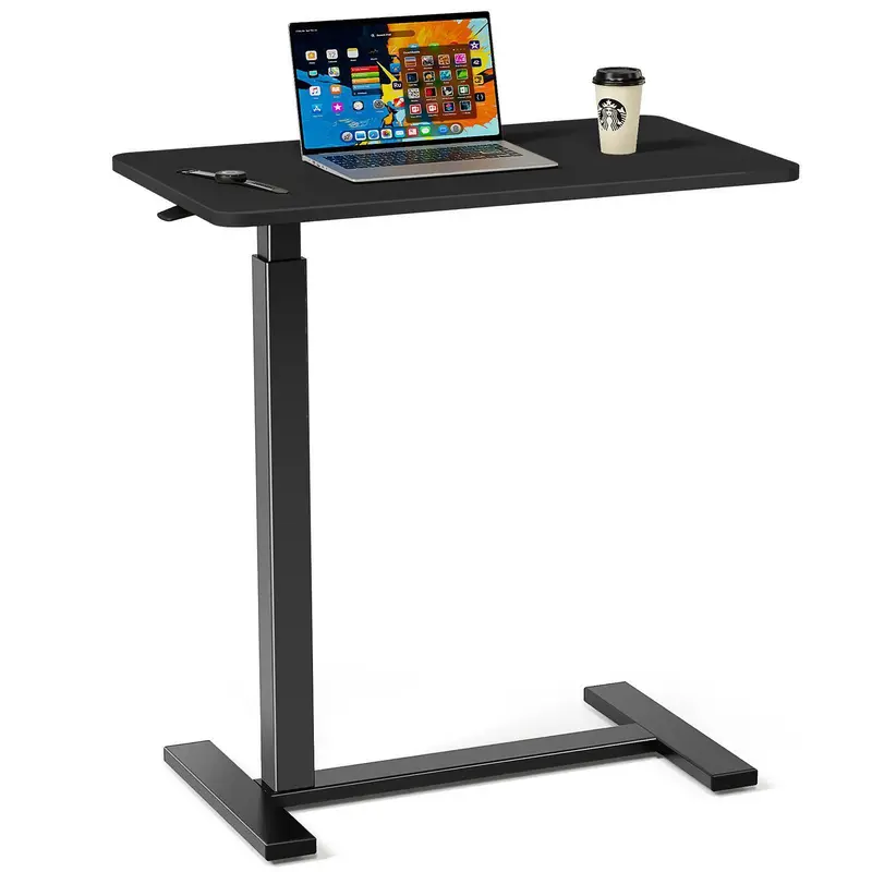 Escritorio móvil de pie con ruedas: mobiliario de oficina de altura regulable con ruedas integradas, asa ergonómica y ajustes multiposición; ideal para apartamentos, oficinas y accesorios de escritorio.