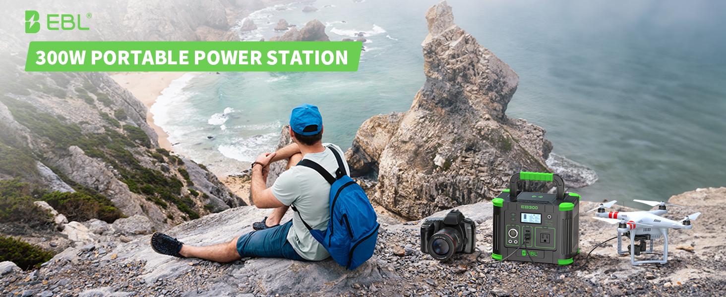 Outdoor Power Station: EBL 300W Solar Generator w/ 231Wh Battery – Single Unit or Combo (Combo Items Shipped Separately) | Your Blackout & Camping Power Backup