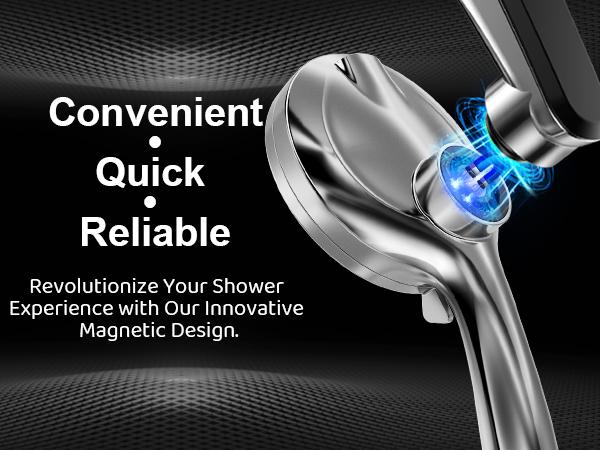 summervibes Dock-Free Dual Rain Shower Head Combo | 3 Step Install | 12" High Pressure Rainfall Showerhead | 8 Sprays 1 Power Jets Settings Handheld | 59" Hose | Magnetic Snap-to-Dock | Adjustable Height/Angle | Shower Heads |Luxury Standing Showers