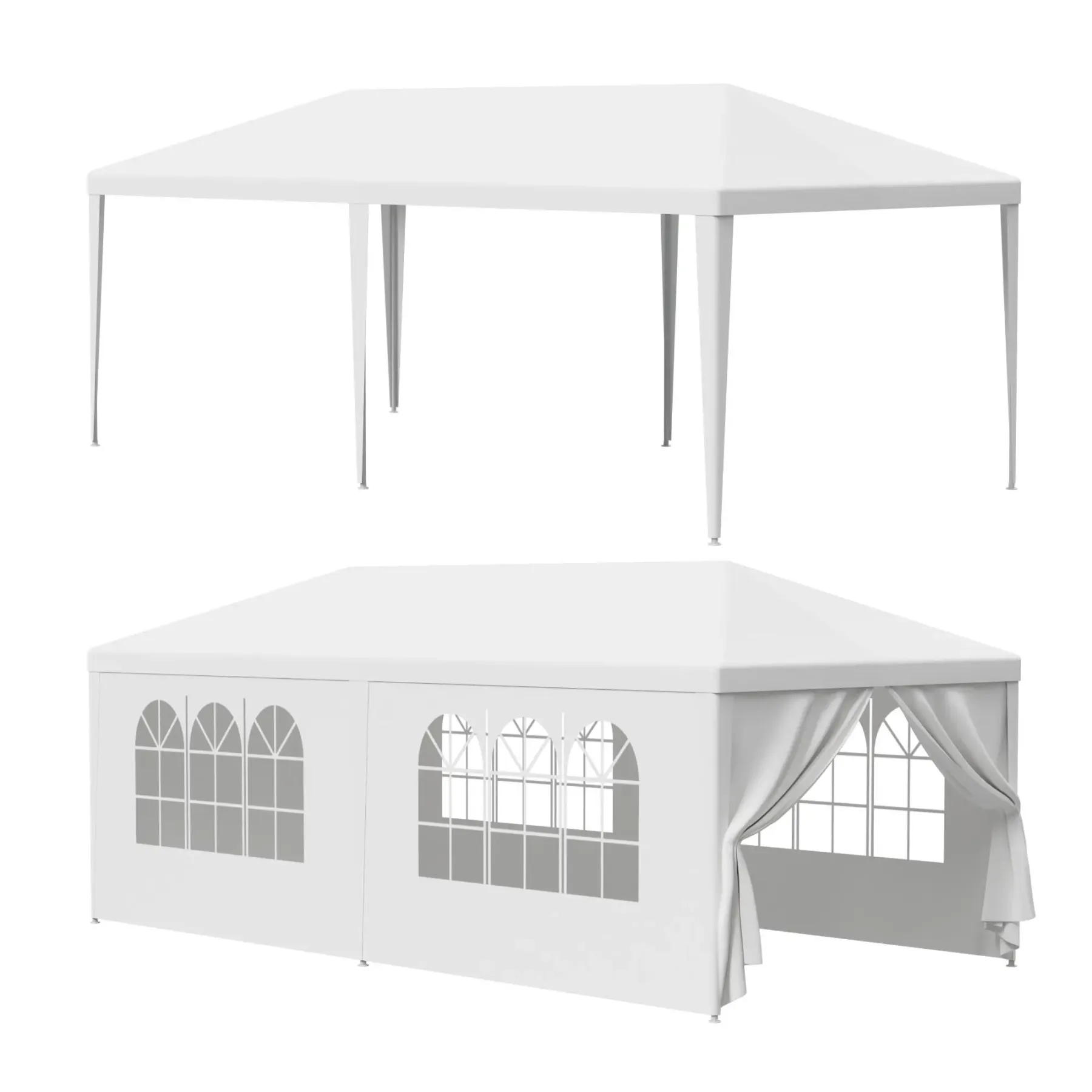 Superdealusa — Carpa impermeable blanca de 10' x 10'/20'/30' para bodas y eventos, con ventanas y paredes laterales