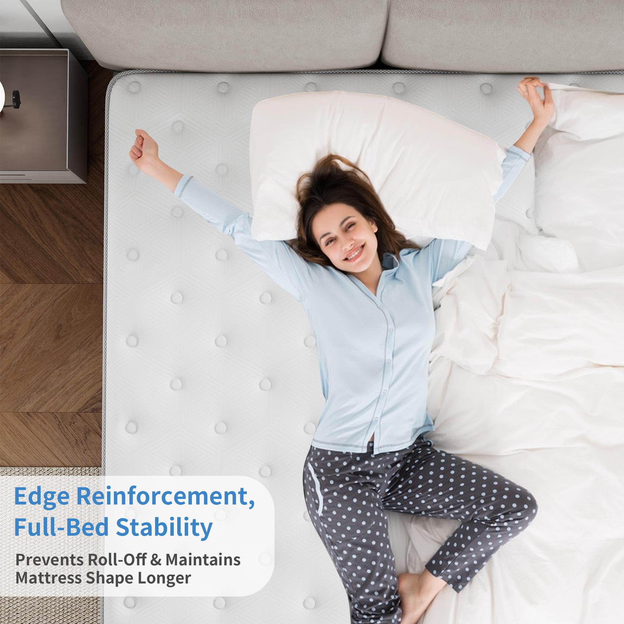 BOMASS 12" 14 Inch Twin Full Queen King Mattress, Hybrid Memory Foam Bed in a Box Medium Firmness,Pocket Spring + Zoned Support | Soft and Comfortable, Pressure Relief, CertiPUR-US Certified Coil sleep modern,dorm essentials,home decor