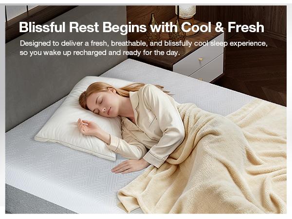 Gel Memory Foam Mattress for Cool Night &  Fiberglass-Free，Full/Queen/KIng Size ,6/8/10/12/14 Inch Medium Firm  in Box for Cool Sleep and Pressure Relief&Perfect Balance of Softness.DealsForYouDays