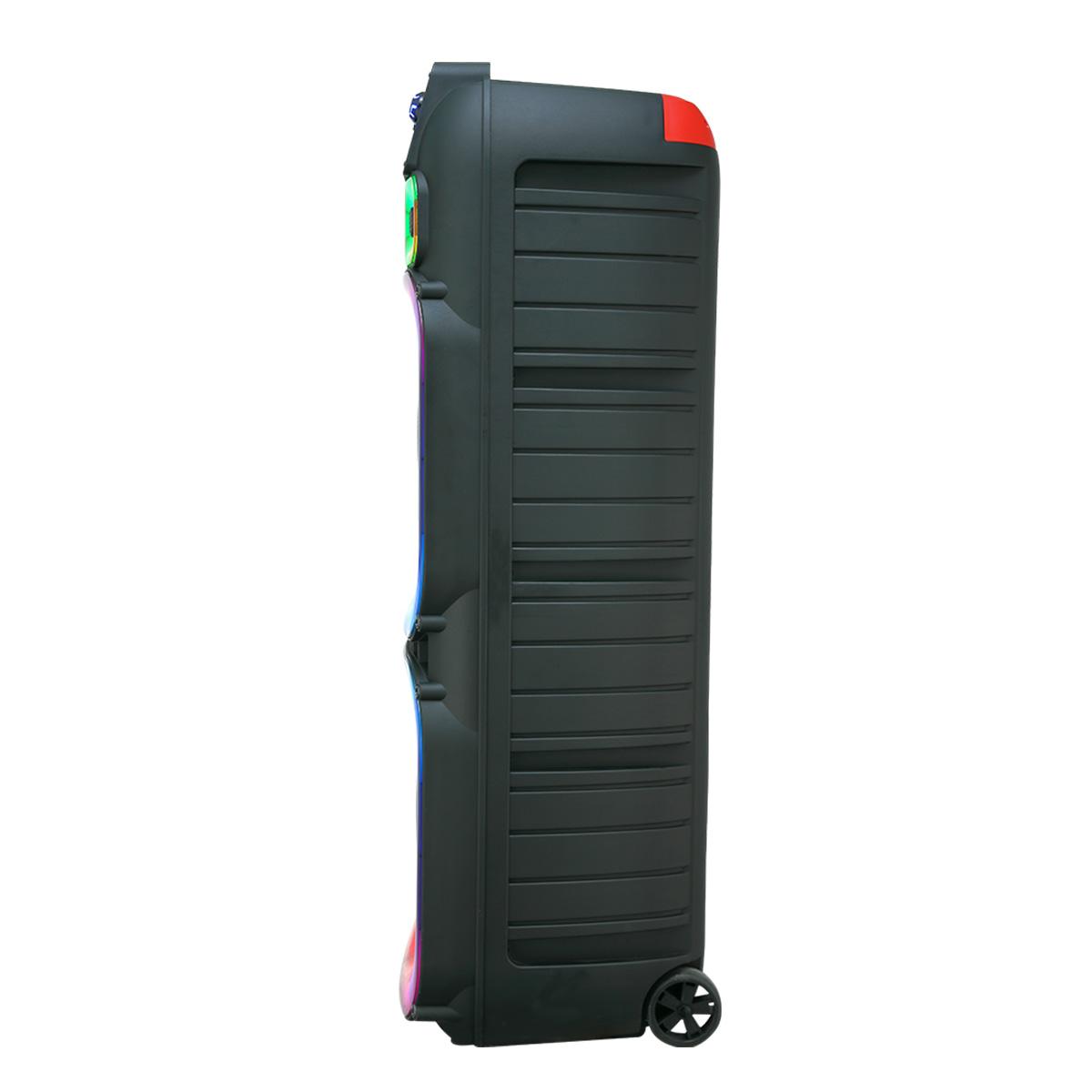 Portable Bluetooth PA Speaker System High Power Dual 15" Woofers 1.5” tweeter Wireless Rechargeable Two Wireless Micrphone Remote Control Colorful LED Party Light Stereo Audio SoundBox DJ Portable Bluetooth PA Speaker System High Power Dual 15" Woofers 1.5” tweeter Wireless Rechargeable Two Wireless Micrphone Remote Control Colorful LED Party Light Stereo Audio SoundBox DJ