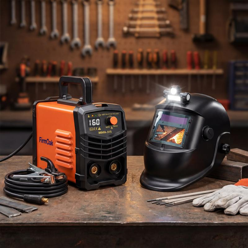 MMA-315 110V Mini Welder Portable Stick Welder with Hot Start Arc Force Anti-Stick IGBT Inverter Supports E6013/E6011/E7018 Rods Ideal for Home Use & DIY Gift