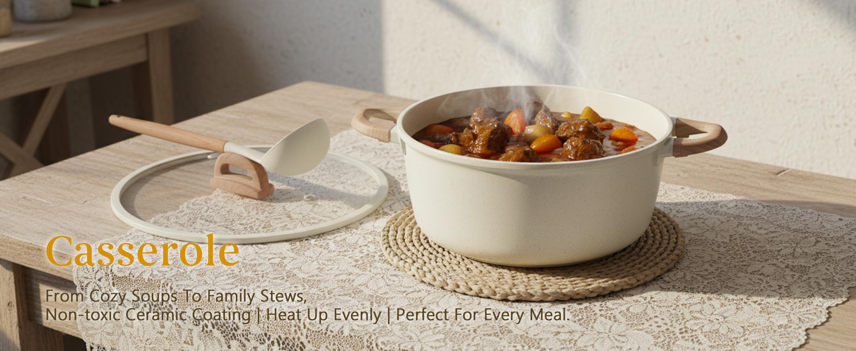 【Limited-Time Sale】USELUCK Pots and Pans Set Non Stick Non-Toxic 22 Pcs Ceramic Cookware Sets Nonstick Kitchen Pot&Pan With Lid Cream White Granite Induction Compatible with Glass Lids Crepe Frying Pan PFOA/PFOS-Free, Cooking Pan Set 【Limited-Time Sale】USELUCK Pots and Pans Set Non Stick Non-Toxic 22 Pcs Ceramic Cookware Sets Nonstick Kitchen Pot&Pan With Lid Cream White Granite Induction Compatible with Glass Lids Crepe Frying Pan PFOA/PFOS-Free, Cooking Pan Set
