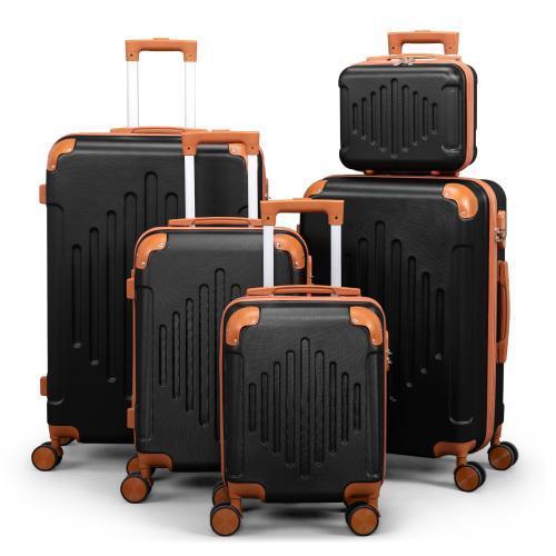 【Summervibes】Ubesgoo Luggage Sets 5 Piece, ABS Hardside Suitcase Set with Double Spinner Wheels & TSA Lock for Travel Business, 5-Piece Set (12/16/20/24/28)