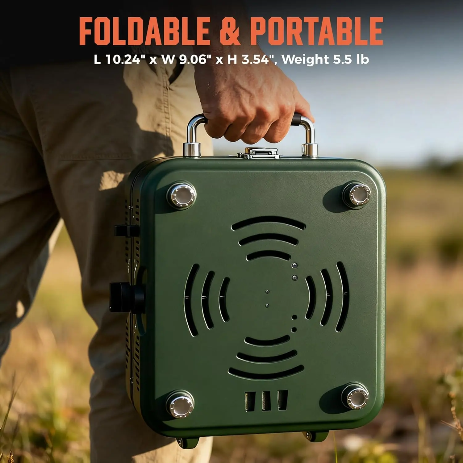 BIG HORN OUTDOORS Hornilla de camping de propano de 2 quemadores, estufa portátil, cocina de gas plegable; incluye sartén y bolsa de transporte para camping, uso de emergencia y cocina al aire libre.