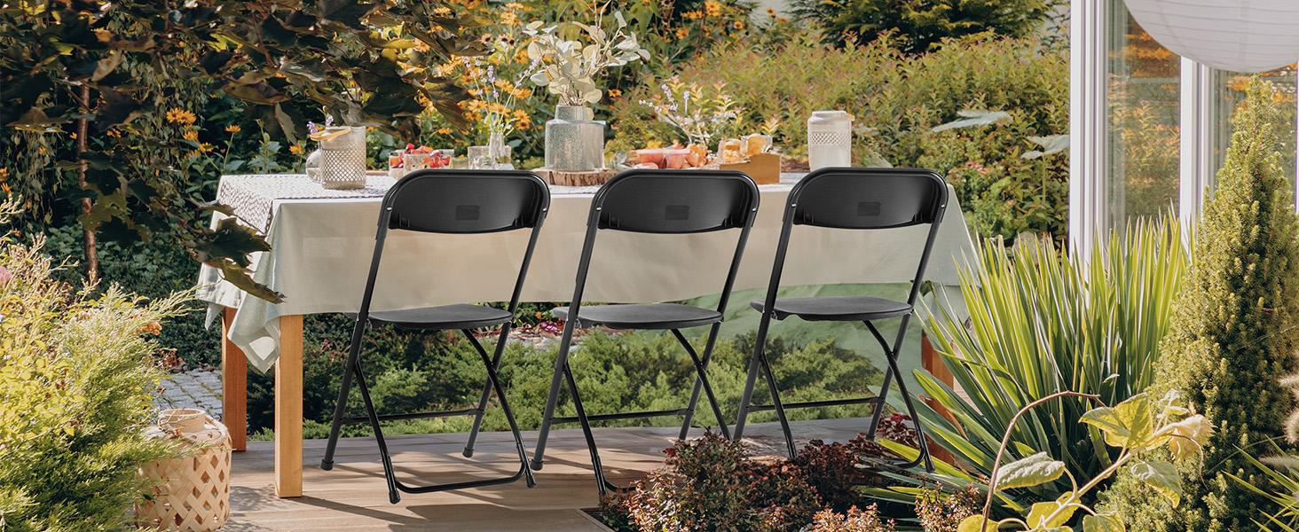 Plastic Folding Portable Chair - Sturdy Metal Folding Portable Seat with 330-lb Capacity, Easy to Use & Store, Suitable for Home, Indoor & Outdoor Furniture Needs, Folding Portable Chairs, Portable Folding Seat