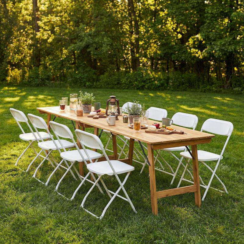 Silla plegable portátil de plástico — Asiento plegable portátil de metal resistente con capacidad de 330 lb; fácil de usar y almacenar; ideal para el hogar y para necesidades de mobiliario tanto en interiores como en exteriores.