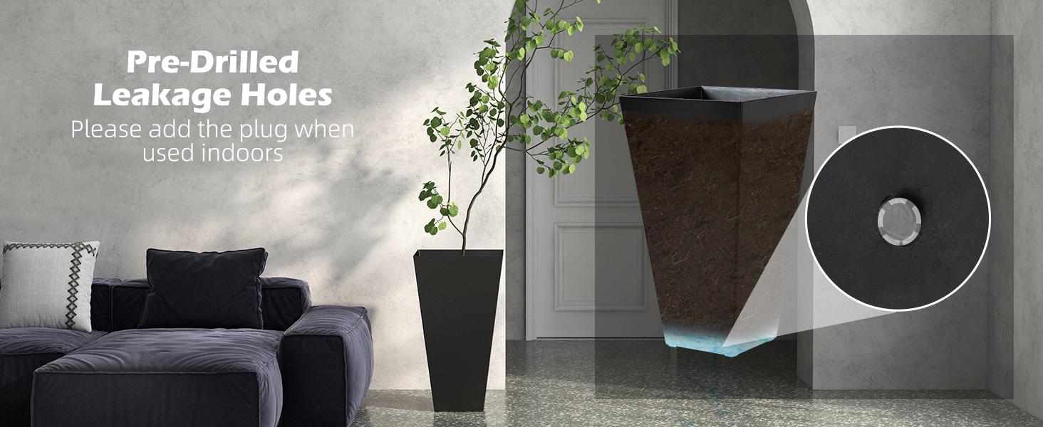 #Summervibes 【Set of 3】Outsunny Set of 3 Tall Planters with Drainage Hole, 28" Outdoor Flower Plant Pots, Indoor Planters for Porch Patio and Deck #Summervibes 【Set of 3】Outsunny Set of 3 Tall Planters with Drainage Hole, 28" Outdoor Flower Plant Pots, Indoor Planters for Porch Patio and Deck