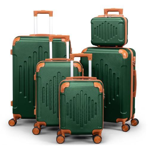 【Summervibes】Ubesgoo Luggage Sets 5 Piece, ABS Hardside Suitcase Set with Double Spinner Wheels & TSA Lock for Travel Business, 5-Piece Set (12/16/20/24/28)