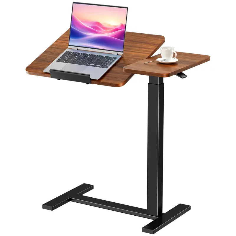 Escritorio móvil de pie con ruedas: mobiliario de oficina de altura regulable con ruedas integradas, asa ergonómica y ajustes multiposición; ideal para apartamentos, oficinas y accesorios de escritorio.