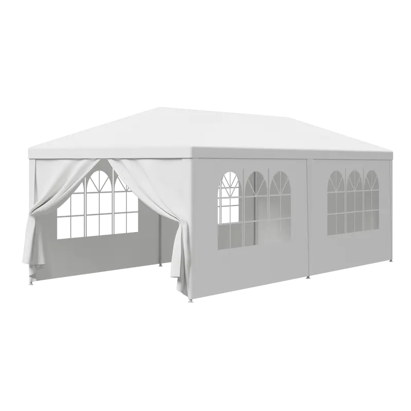 Superdealusa — Carpa impermeable blanca de 10' x 10'/20'/30' para bodas y eventos, con ventanas y paredes laterales