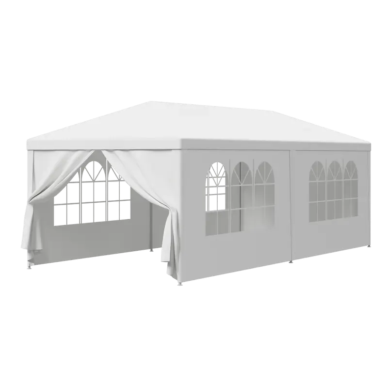 Superdealusa — Carpa impermeable blanca de 10' x 10'/20'/30' para bodas y eventos, con ventanas y paredes laterales
