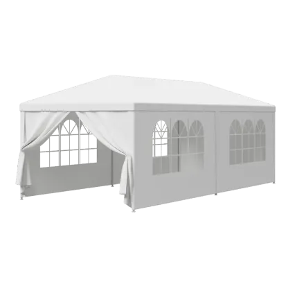 Superdealusa — Carpa impermeable blanca de 10' x 10'/20'/30' para bodas y eventos, con ventanas y paredes laterales