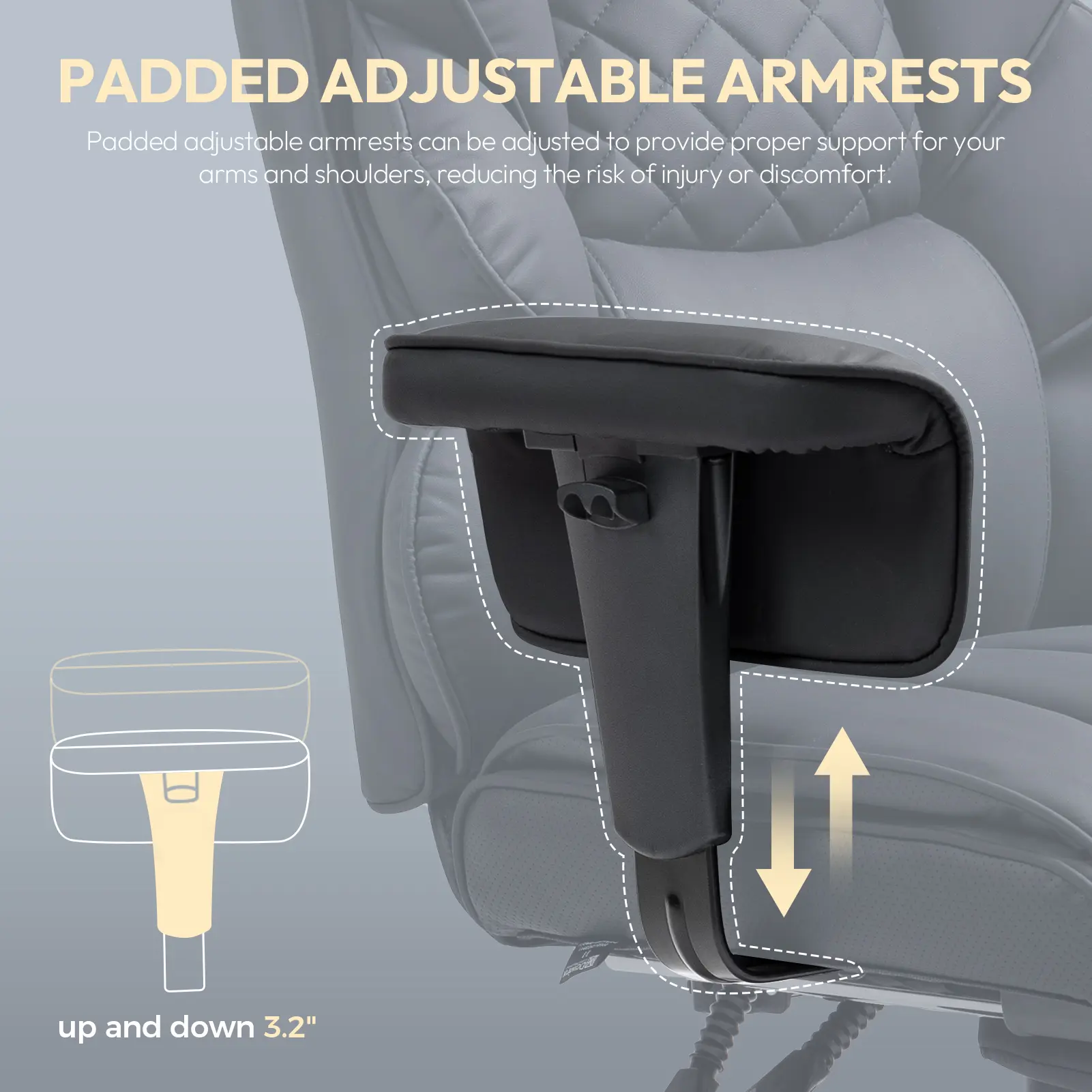 Silla de oficina de respaldo alto con asiento de muelles ensacados y soporte lumbar, silla ergonómica para juegos de PC, reposabrazos ajustables y reposapiés.
