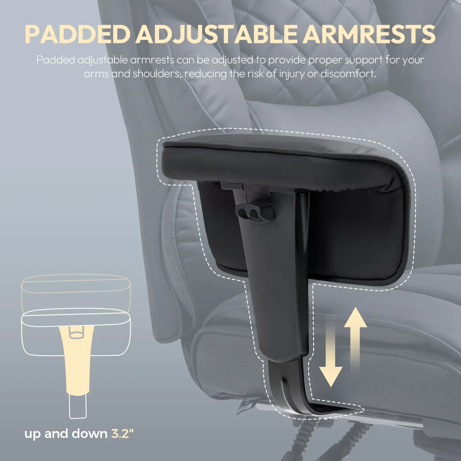 Silla de oficina de respaldo alto con asiento de muelles ensacados y soporte lumbar, silla ergonómica para juegos de PC, reposabrazos ajustables y reposapiés.