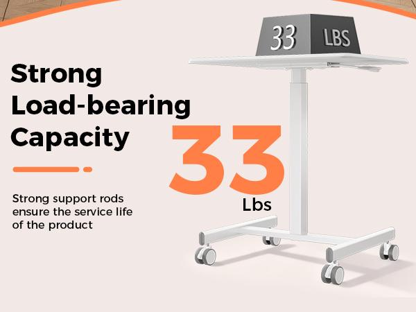 【Back to School】Mobile Rolling Standing Desk - Height-Adjustable Office Furniture with Built-In Wheels, Ergonomic Handle, Multi-Position Settings, Apartment Furniture, Office Accessories, Desk Accessories (Overbed Solution, Teacher Podium)