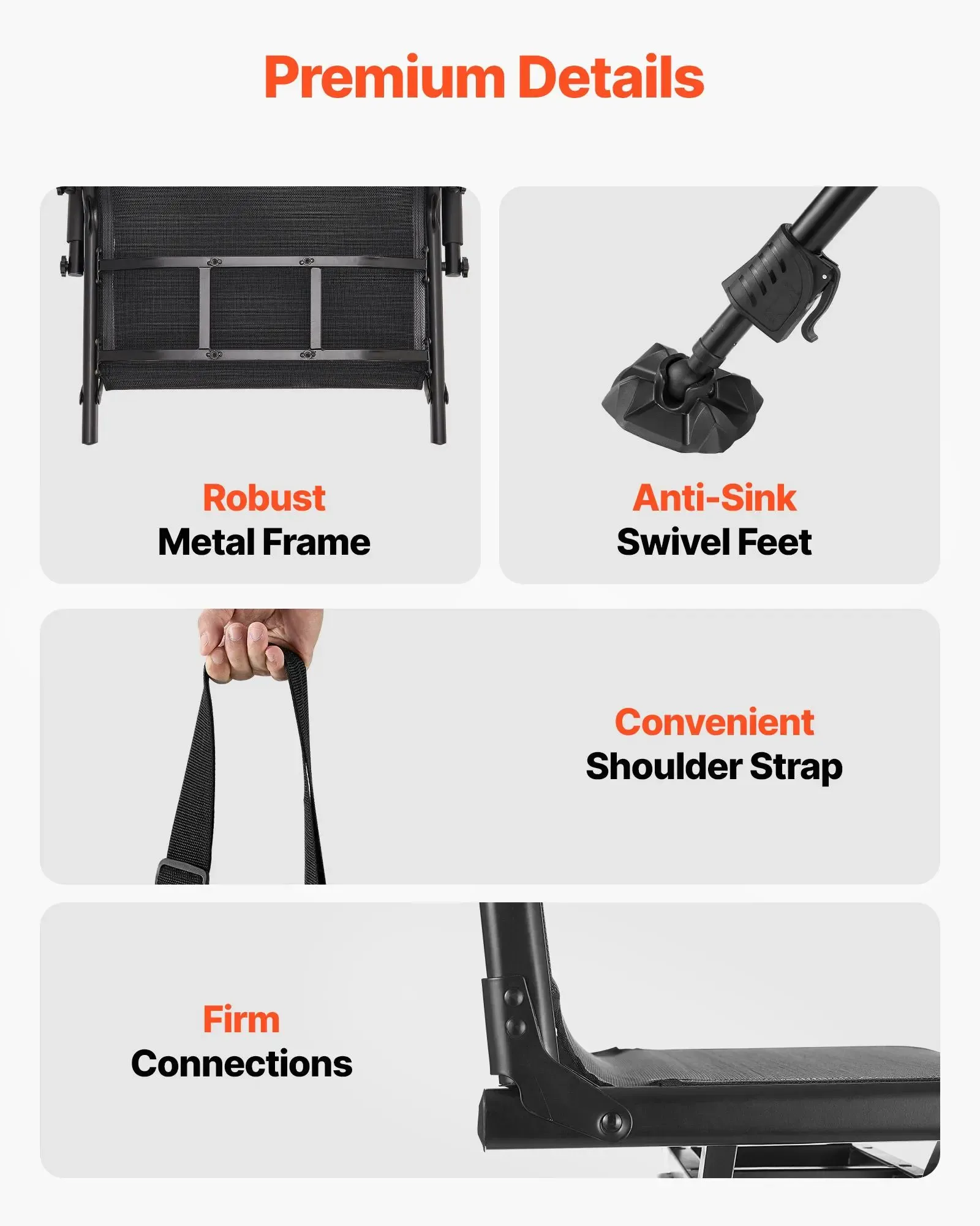 Silla de caza, giratoria silenciosa de 360°, plegable y portátil, con estructura de acero resistente, reposabrazos, patas antideslizantes, altura ajustable, capacidad de 159 kg (350 lbs) para pesca y acampada.